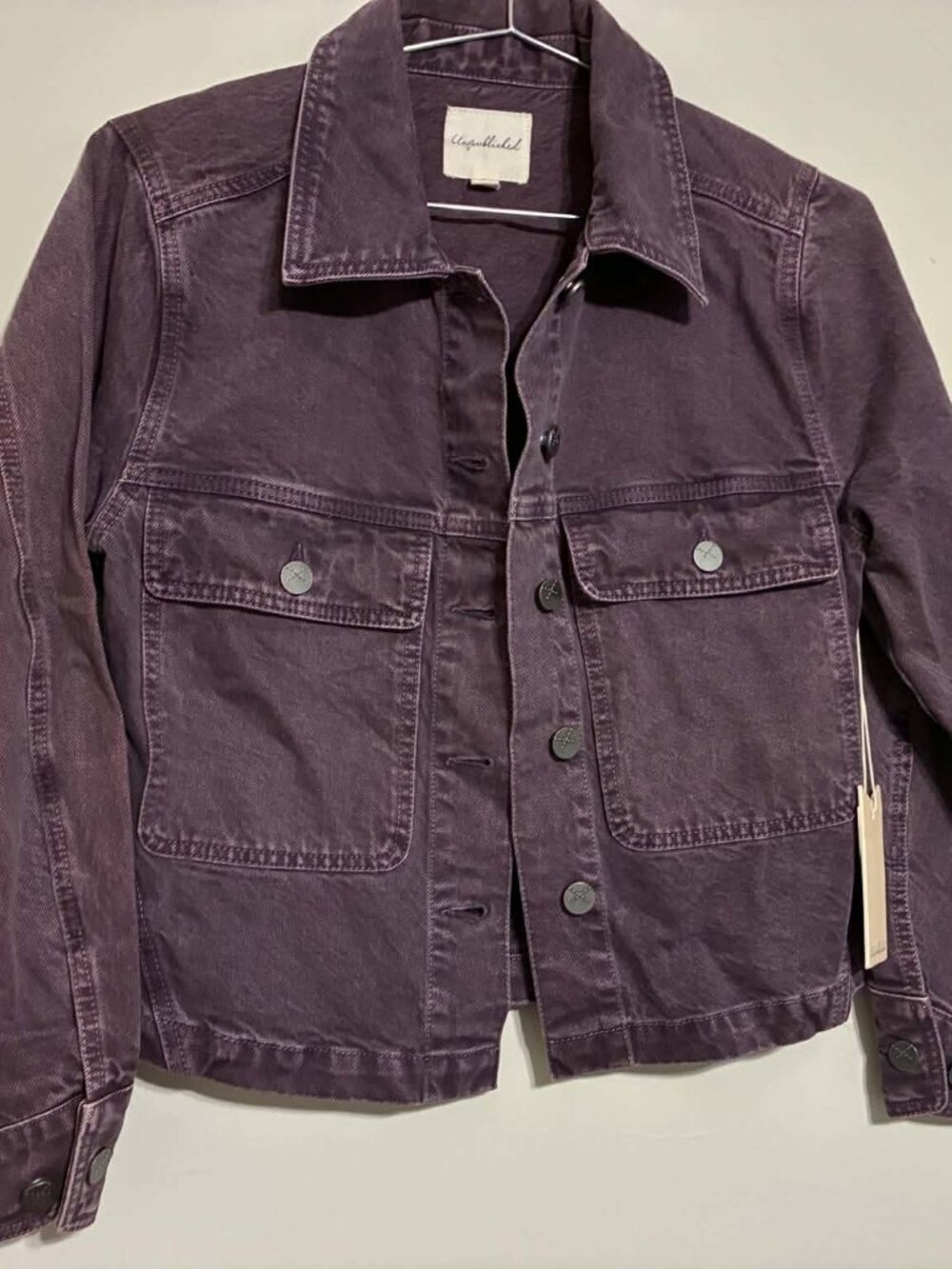 Anthropologie Unpublished Womens Small Rio Viola Purple Wash Denim Jacket 60%off